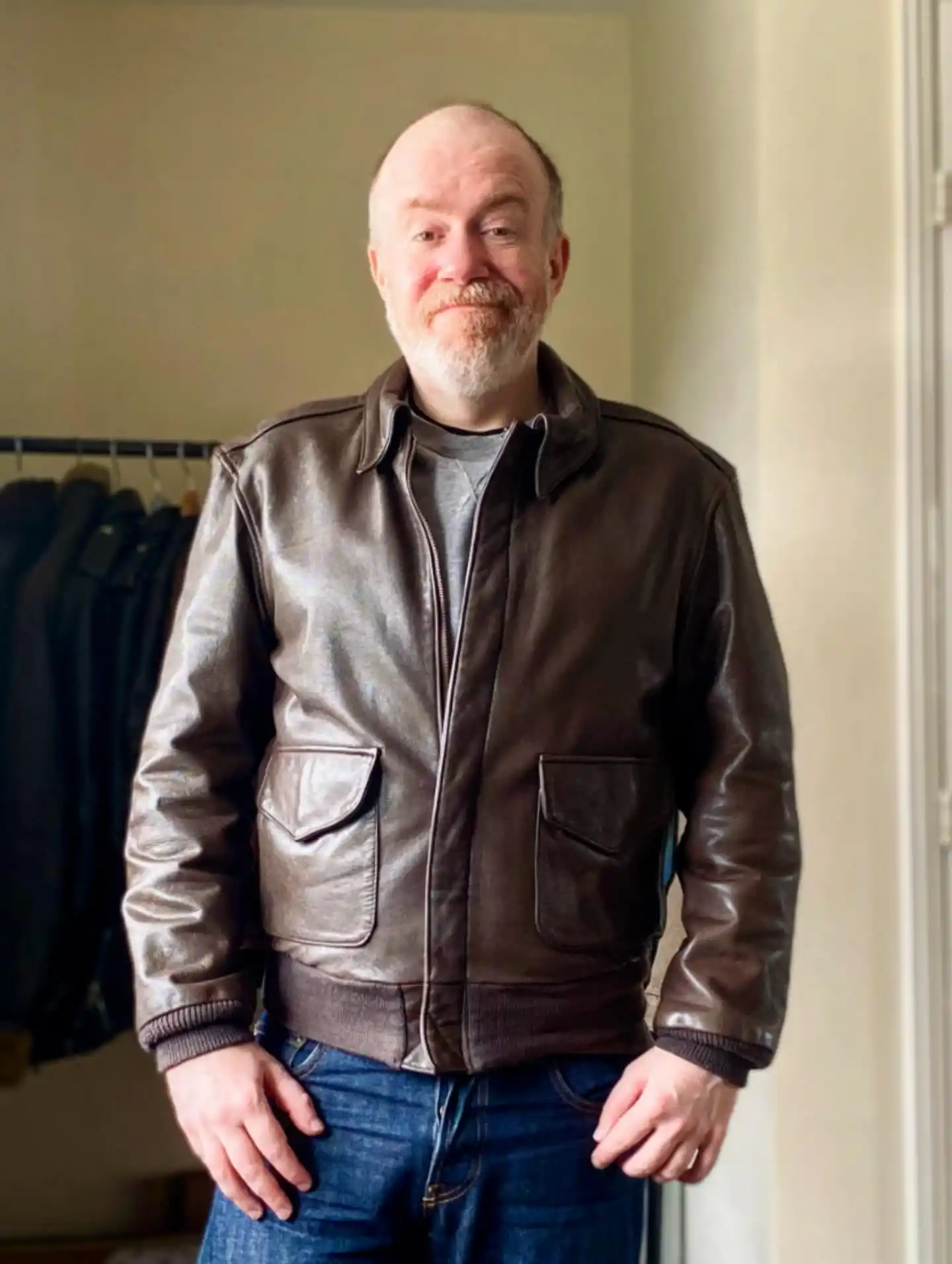 Bald Men Leather Jacket: 16 Ideas That Actually Work for Bald Men 8 the.jacket.hunter 1772281565