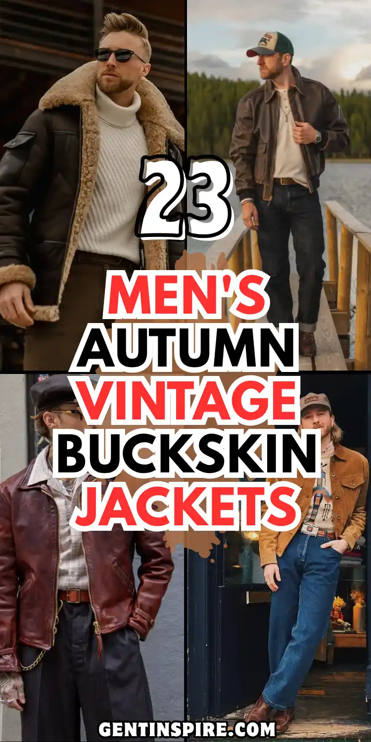 Mens Autumn Vintage Buckskin Jackets