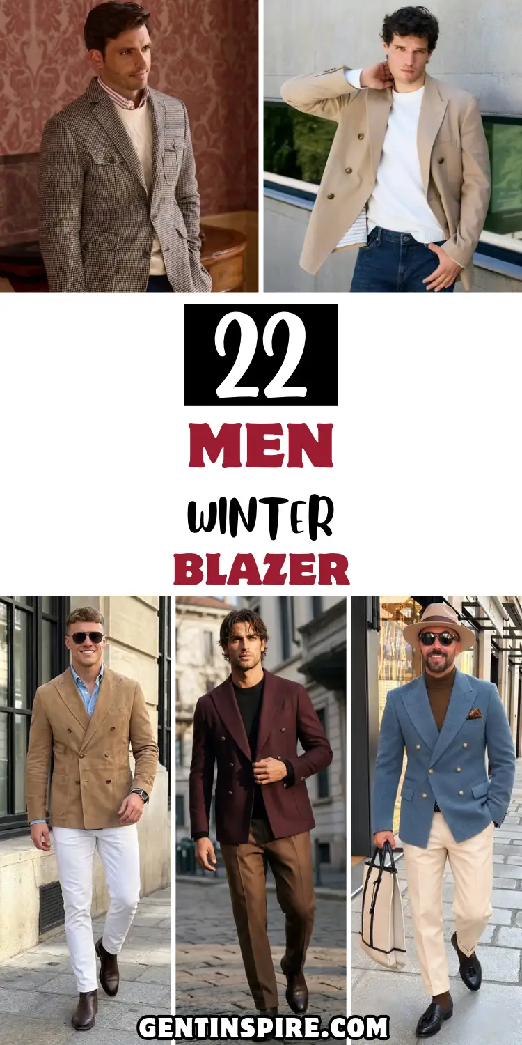 22 Men Winter Blazer Outfits With Tweed, Corduroy, Suede and Turtlenecks 1 Men Winter Blazer