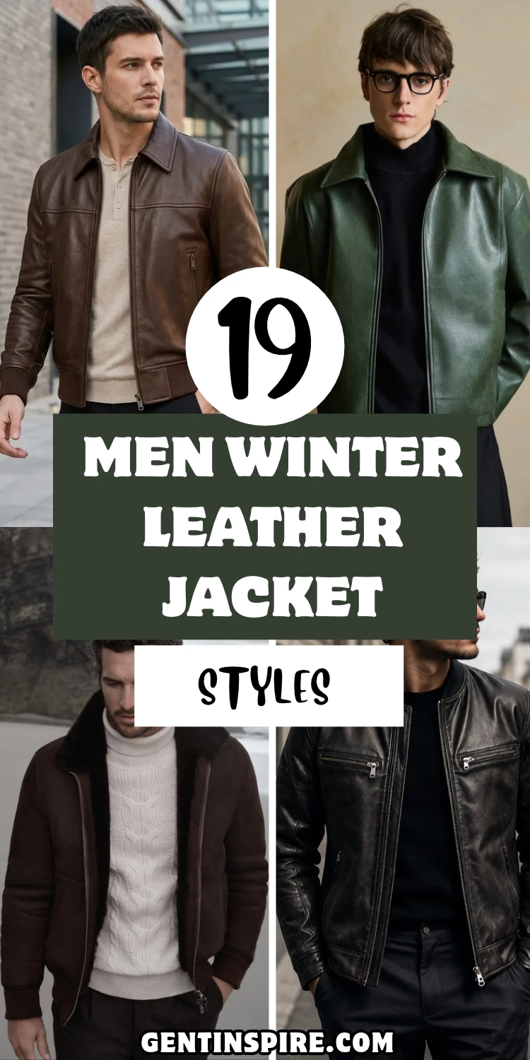 19 Men Winter Leather Jacket Ideas to Wear When the Temperature Drops 1 Men Winter Leather Jacket