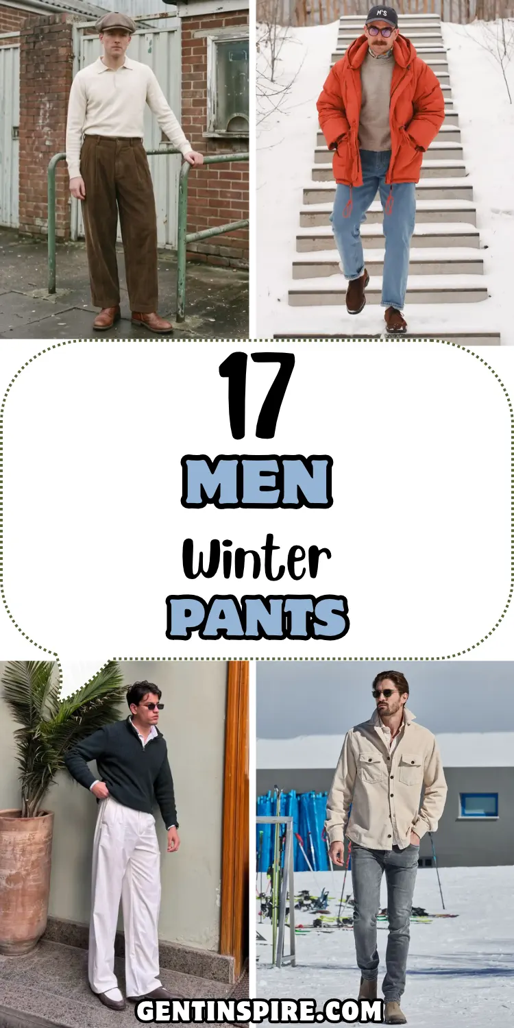 17 Men Winter Pants Outfits With Cords, Wool, Denim and Cargos 1 Men Winter Pants