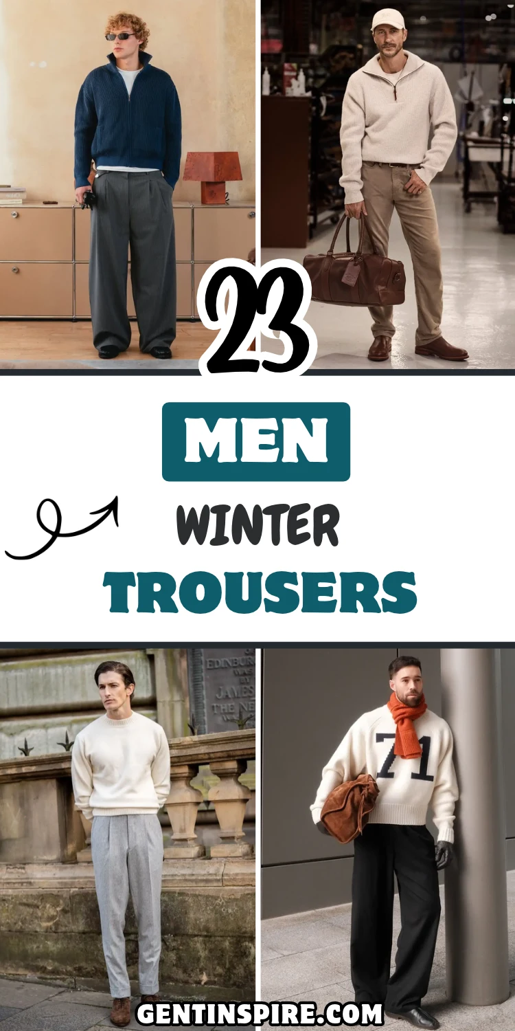 Men Winter Trousers: 23 Outfits, From Tweed and Corduroy to Wide Leg Black 1 Men Winter Trousers