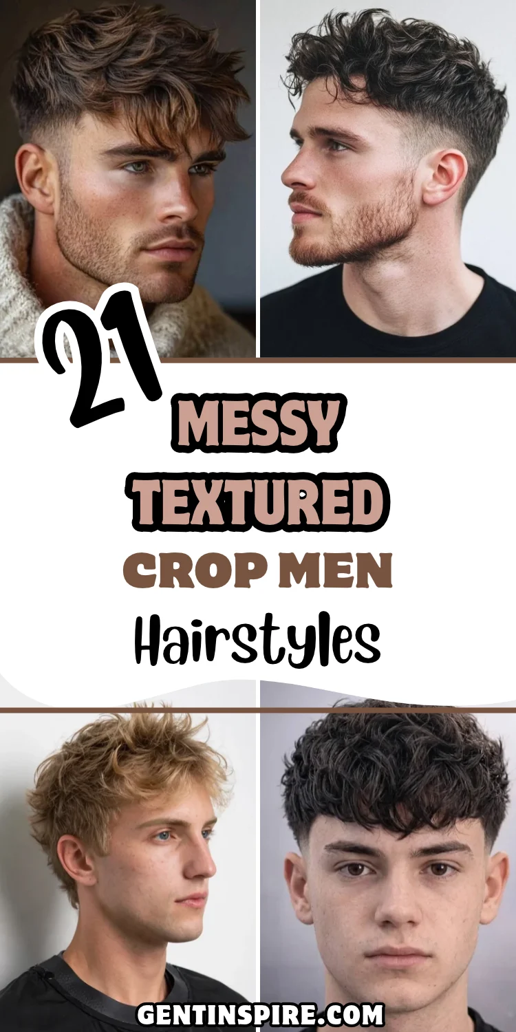 Messy Textured Crop Men