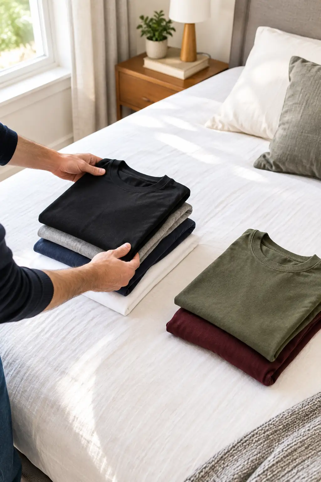 Sort your clothes into neutrals and color pieces