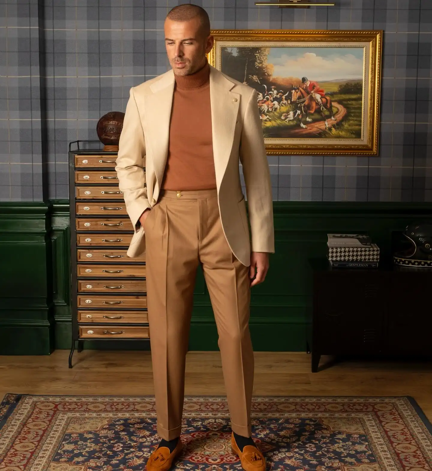 22 Men Winter Blazer Outfits With Tweed, Corduroy, Suede and Turtlenecks 21 bottegadalmut 1700745175
