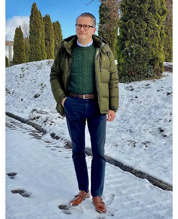 17 Men Winter Pants Outfits With Cords, Wool, Denim and Cargos 10