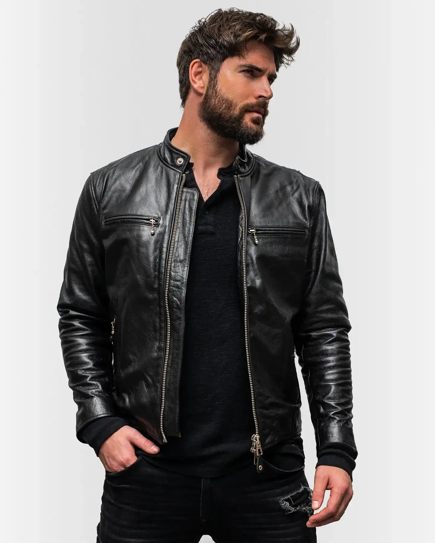 19 Men Winter Leather Jacket Ideas to Wear When the Temperature Drops 20 mastersupplyco 1664730677
