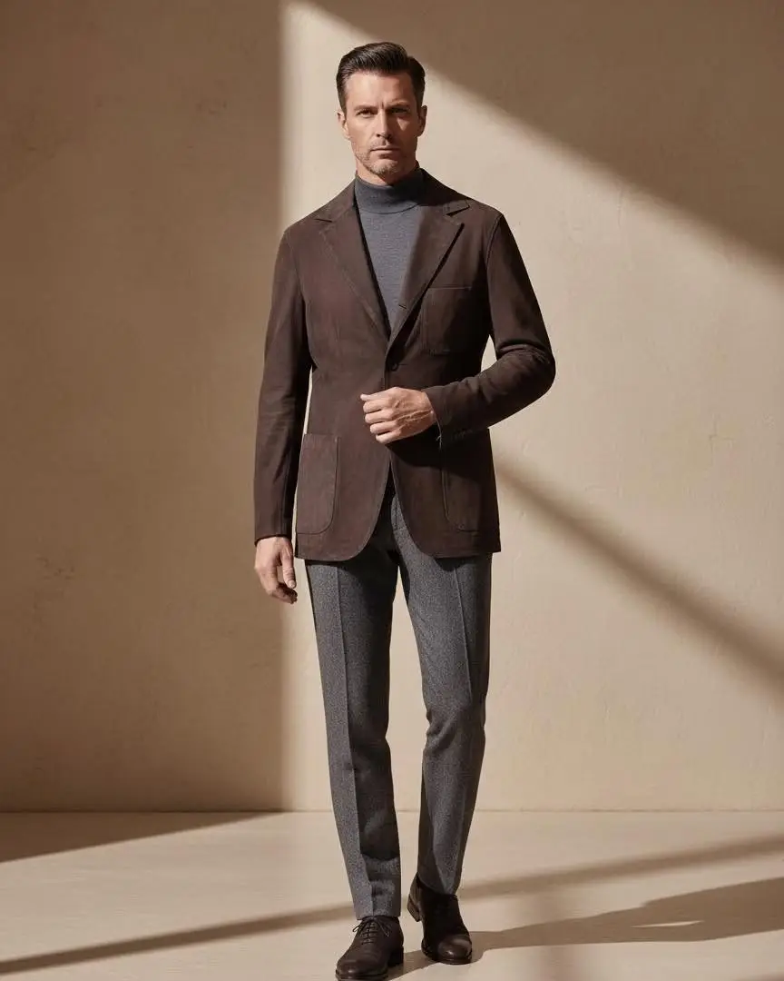 22 Men Winter Blazer Outfits With Tweed, Corduroy, Suede and Turtlenecks 8